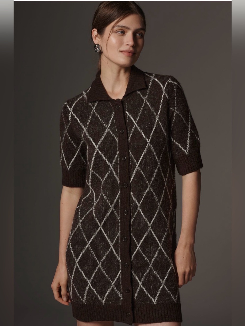 Anthropologie Rhinestone Sweater Shift Dress